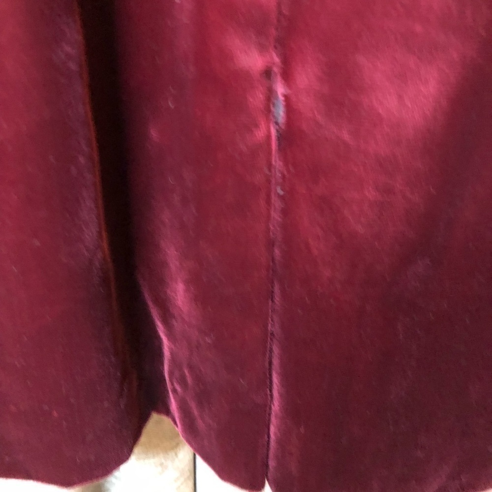 Vintage Liz Claiborne Dresses Burgundy Red Velvet Sweetheart Neckline Dress 10 - Picture 11 of 16